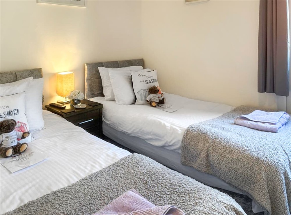 Twin bedroom at Chalet 47 By The sea in Kingsdown, Deal, Kent