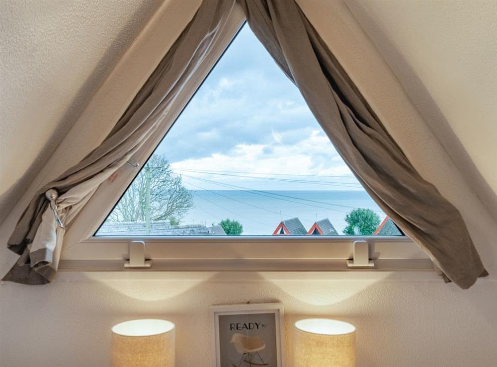 View from twin bedroom at Chalet 56 in Kingsdown, near Deal, Kent