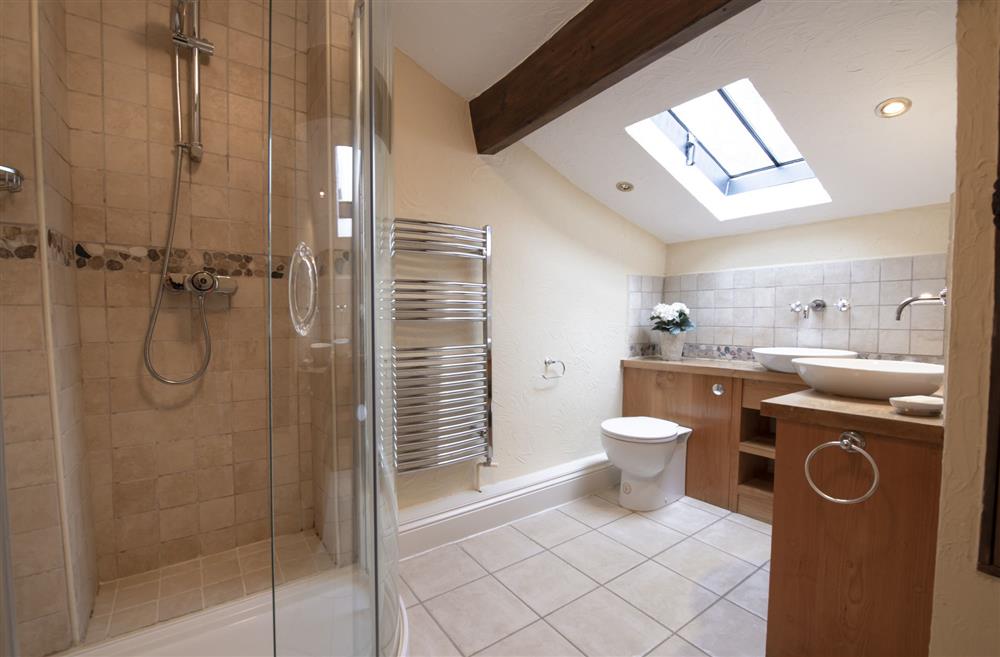 Chance Cottage, North Yorkshire: Spacious family bathroom with a sumptuous roll-top bath and separate shower (photo 2)