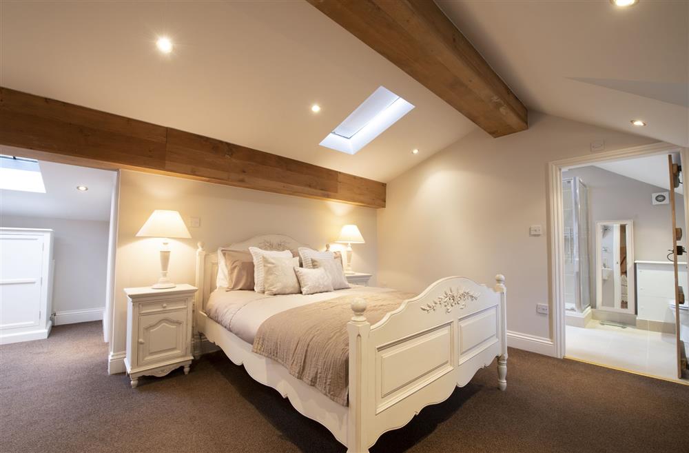 Chance Cottage, North Yorkshire: The master bedroom with a 5ft king-size bed and en-suite bathroom