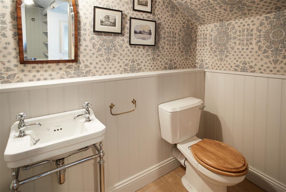 Cloakroom located just off boot room at Chanting Hill Farmhouse, Castle Howard Estate, Welburn