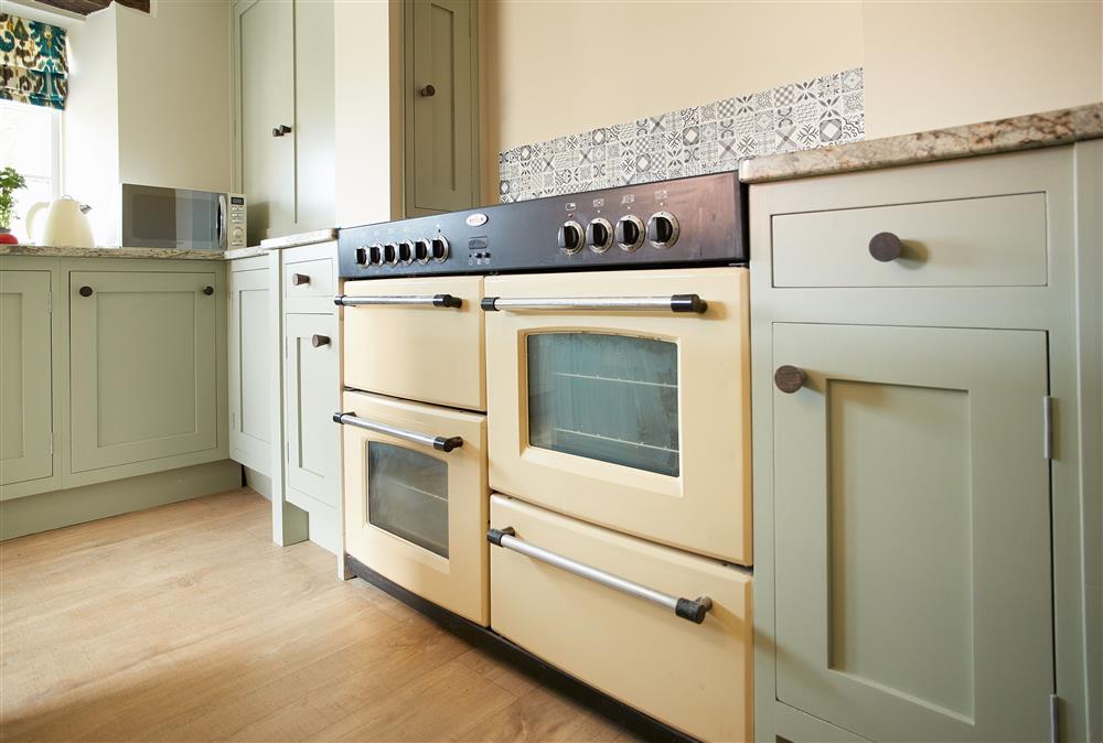 Range style cooker in the farmhouse kitchen at Chanting Hill Farmhouse, Castle Howard Estate, Welburn
