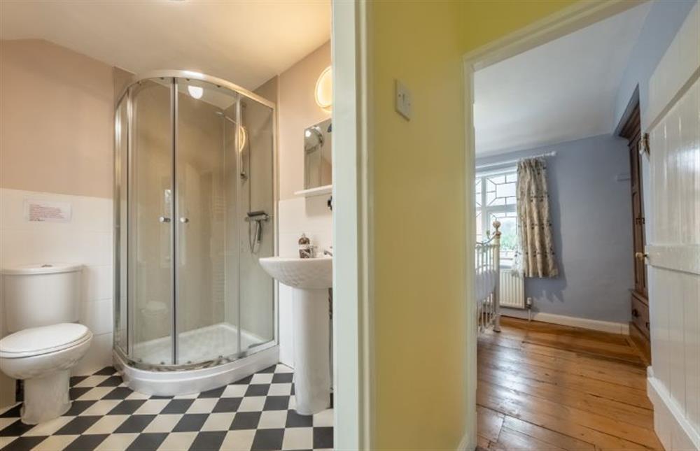 Bathroom with shower at Chantry Cottage, Blythburgh