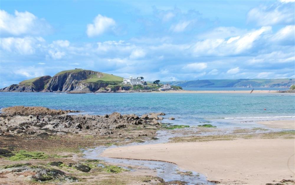 Burgh Island and Bigbury Sands from Bantham Beach at Chantry Cottage in Dittisham