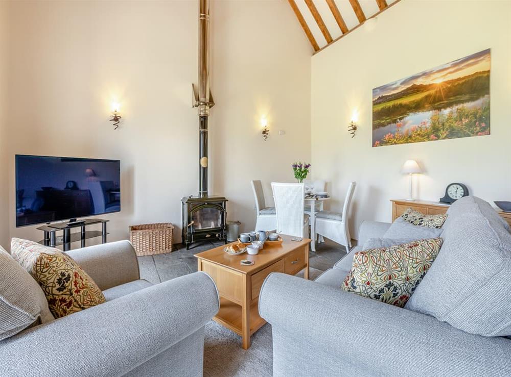 Open plan living space at Chapel Barn in Ashcott, near Bridgwater, Somerset