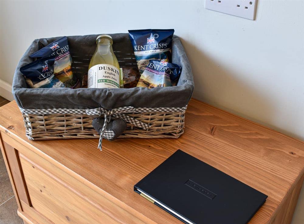 Welcome pack at Chapel Farm in Stelling Minnis, near Canterbury, Kent