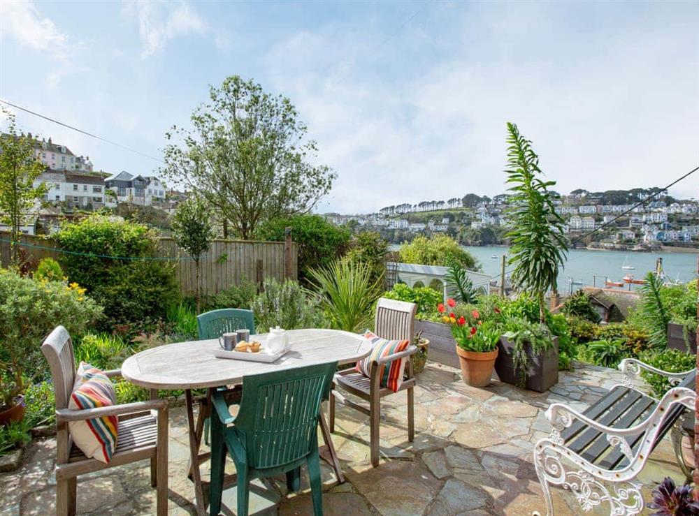Sitting-out-area at Chapel House in Polruan, near Fowey, Cornwall
