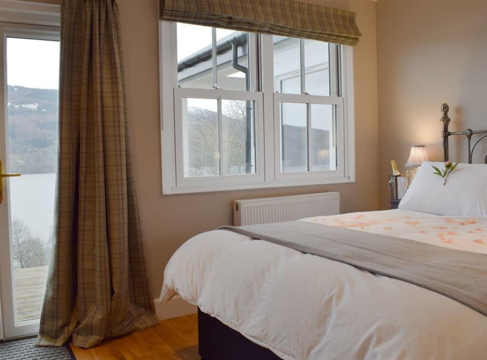 Comfortable double bedroom with Loch views at Chapelburn in Fearnan, near Aberfeldy, Perthshire
