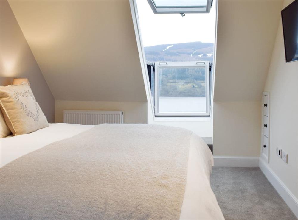 Double bedroom with far reaching Loch views at Chapelburn in Fearnan, near Aberfeldy, Perthshire