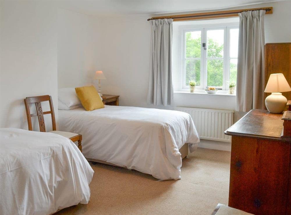 Good-sized twin bedroom at Chaplands in Beaford, near Great Torrington, Devon
