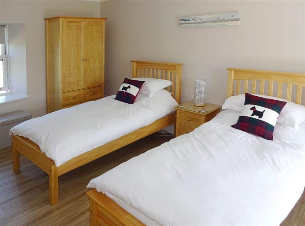 Cosy twin bedroom at Charlies Cottage in Muasdale, near Campbeltown, Argyll