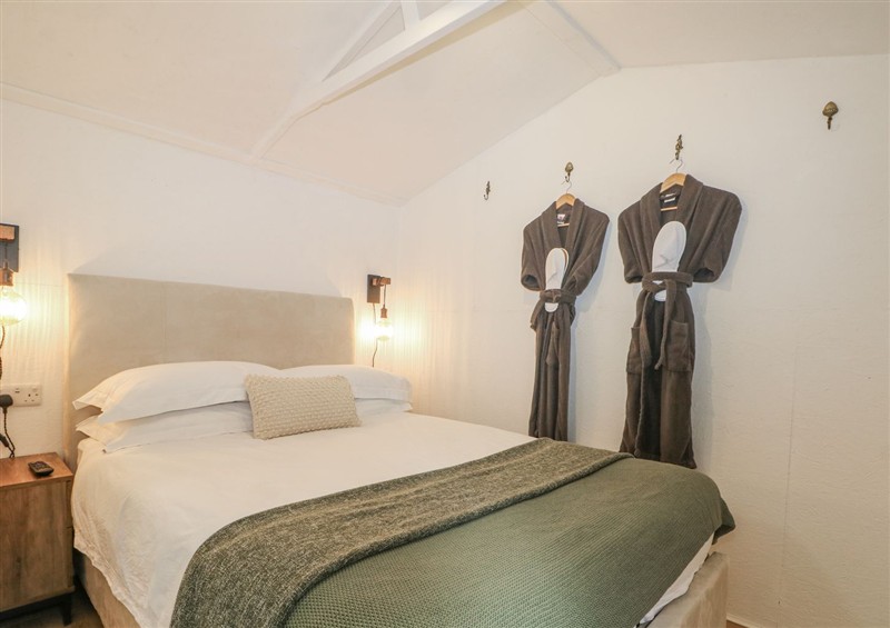 This is the bedroom at Charltons Hollow Cabin, Bolney