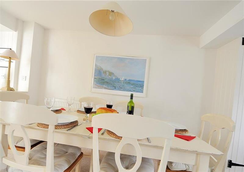 The dining area at Charm Cottage, Charmouth