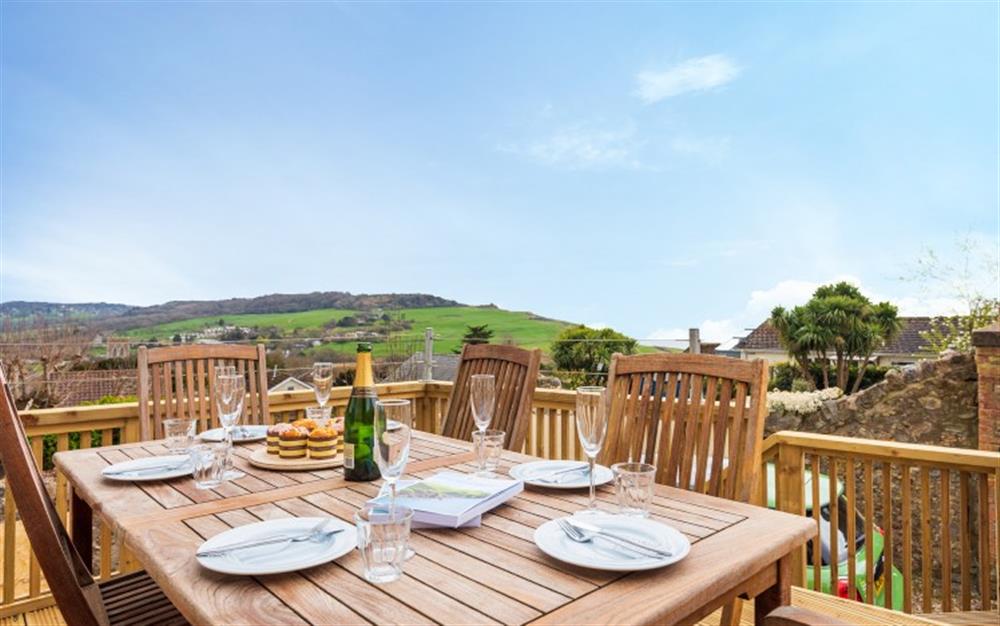 Stunning view from the decking at Charmouth House in Charmouth