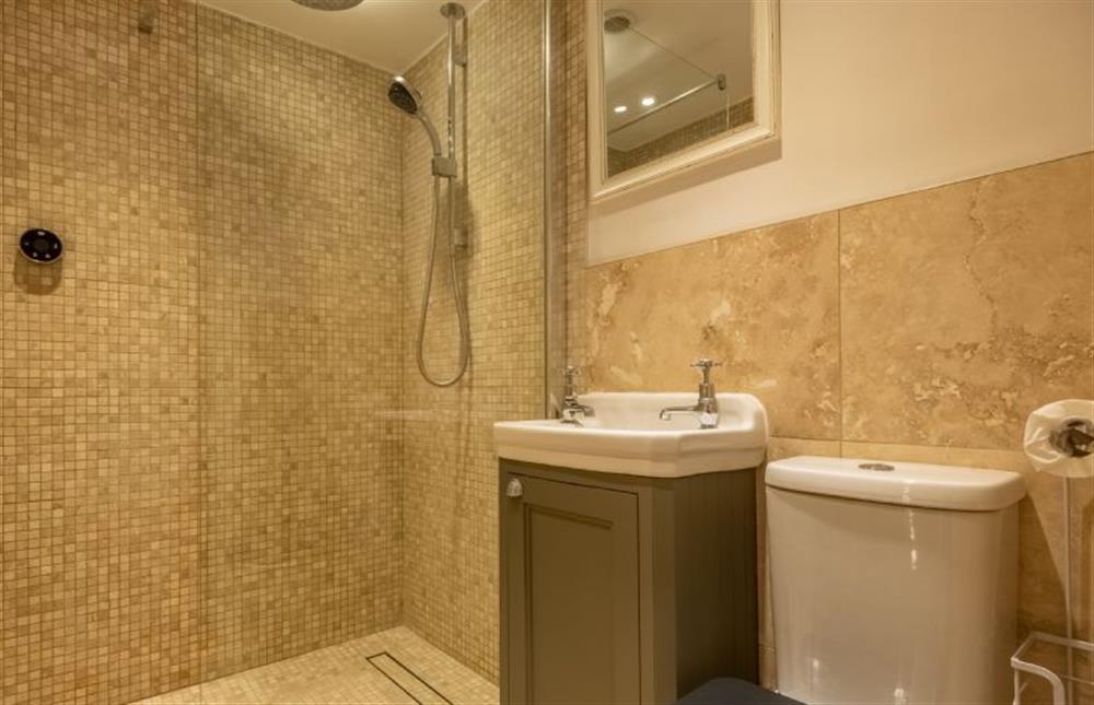 The shower room boasts a large walk-in shower at Charnwood Cottage, Burnham Market