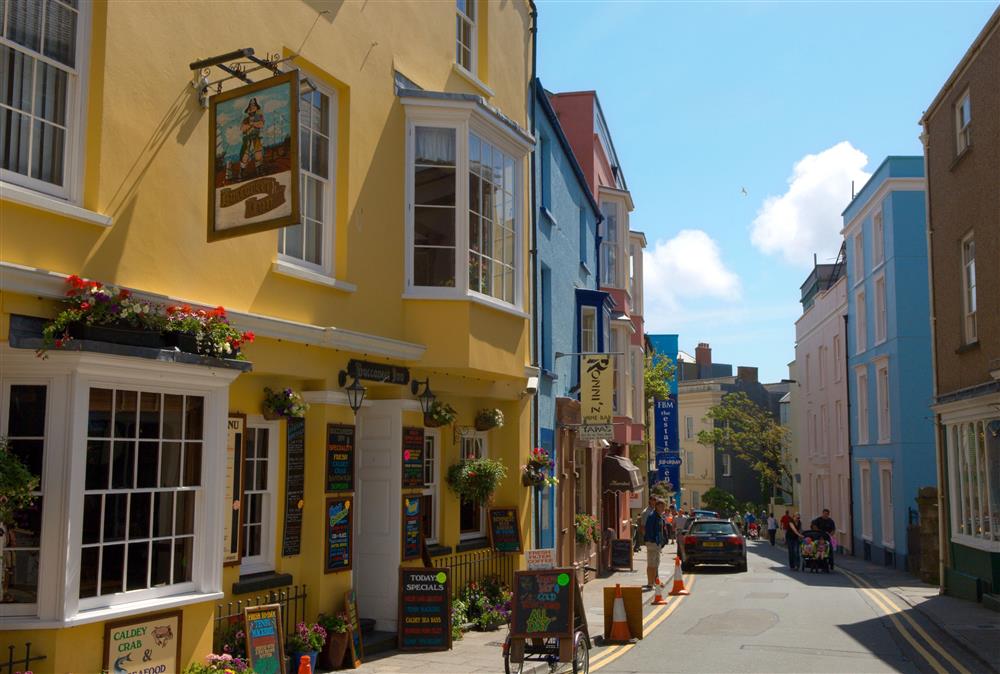 The gorgeous Georgian streets of Tenby with an abundance of restaurants inside the old town walls
