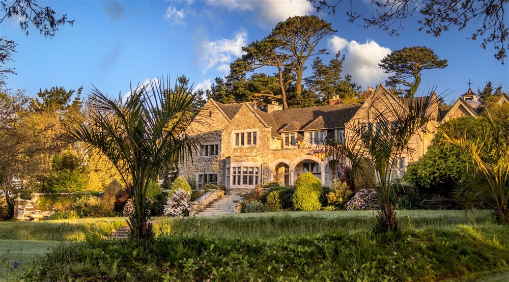 Looking towards Bosloe House from the garden, with Chatham on the left, Cornwall at Chatham in Falmouth, Cornwall