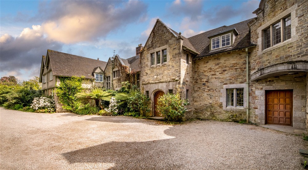 The front door of Chatham on the right and Bosveal on the left, Cornwall at Chatham in Falmouth, Cornwall