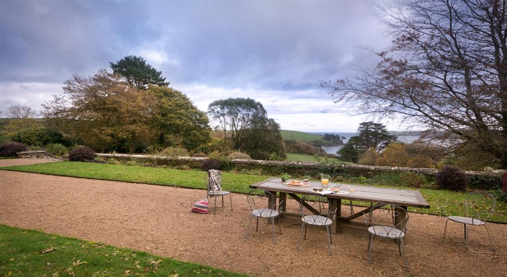 The garden view at Chatham in Falmouth, Cornwall