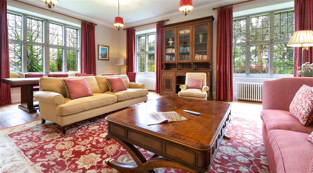 The open-plan sitting and dining room at Chatham in Falmouth, Cornwall