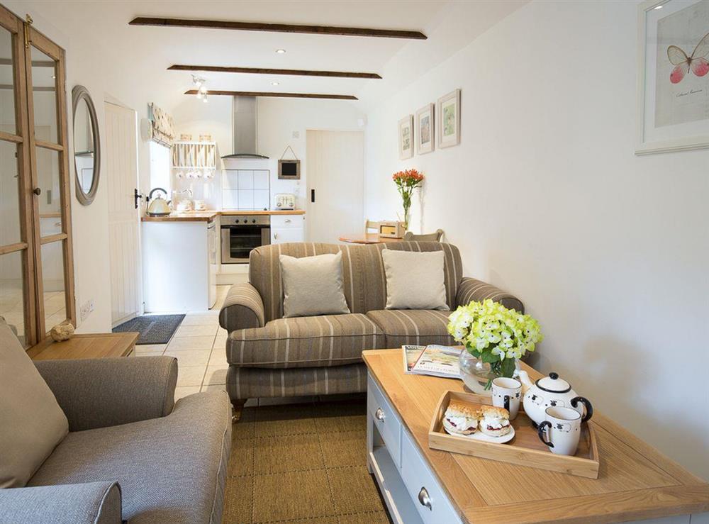 Stylish living room with dining area and kitchen at Cherry Blossom in Pickering, North Yorkshire