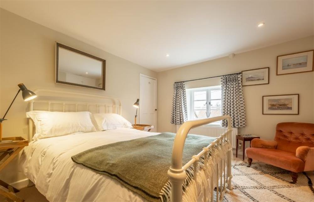 First floor: Master bedroom with king-size bed at Cherry Hill, North Creake near Fakenham