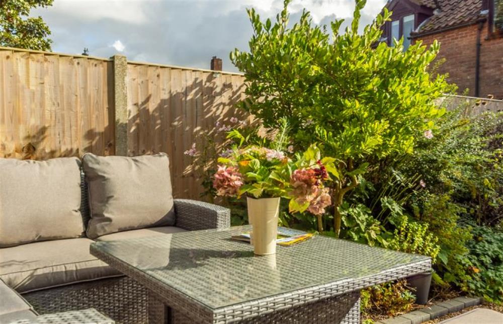 Catch the rays in the rear garden at Cherry Tree Cottage, Great Bircham near Kings Lynn