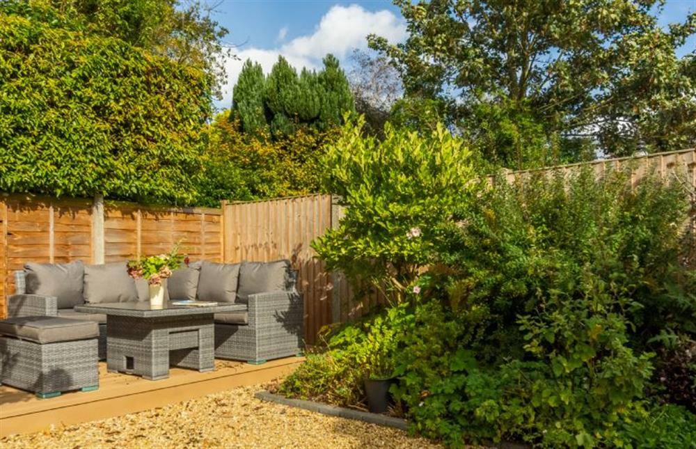 The garden offers an opportunity to enjoy the sunshine at Cherry Tree Cottage, Great Bircham near Kings Lynn
