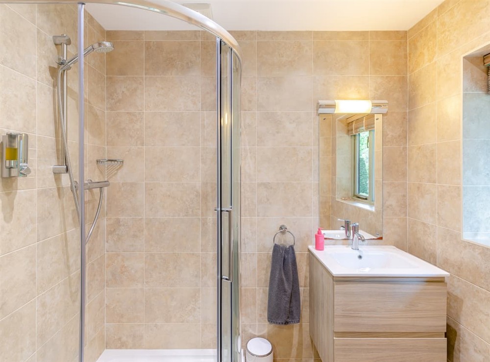 Bathroom at Cherry Tree Cottage in Otterden, near Faversham, Kent