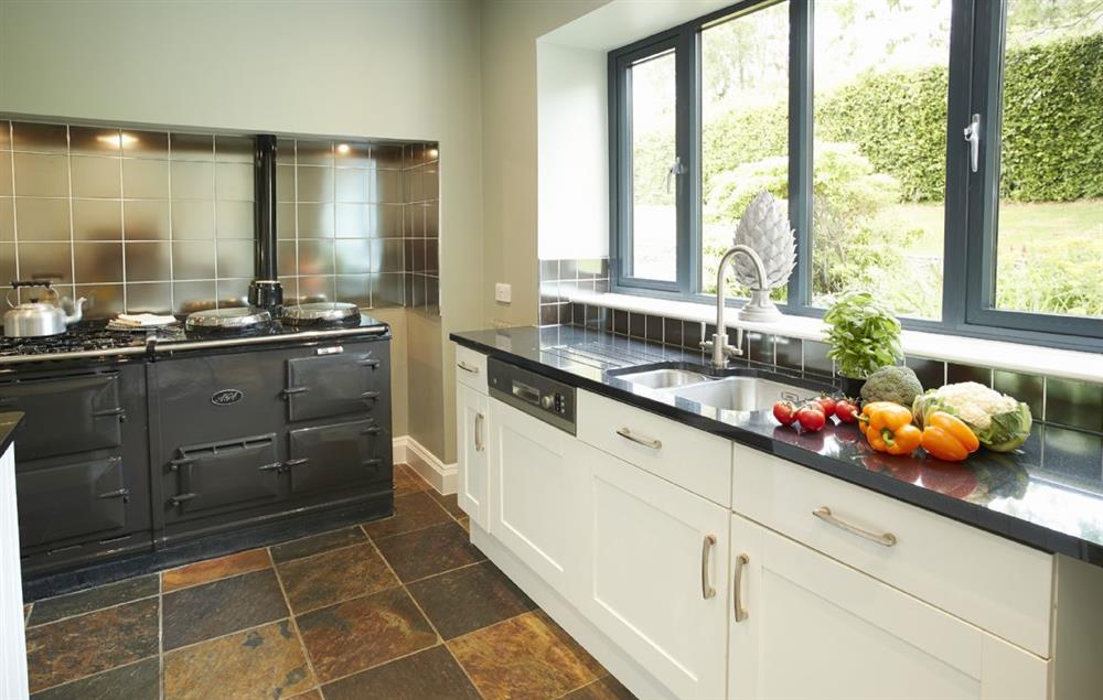 Large kitchen with dual fuel AGA (photo 2) at Cherry Trees, Bowness-on-Windermere