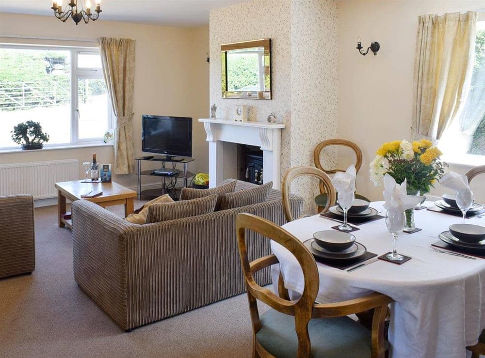 Stylish living and dining room at Cherrytree Cottage in Loftus, Saltburn-by-the-Sea, Cleveland