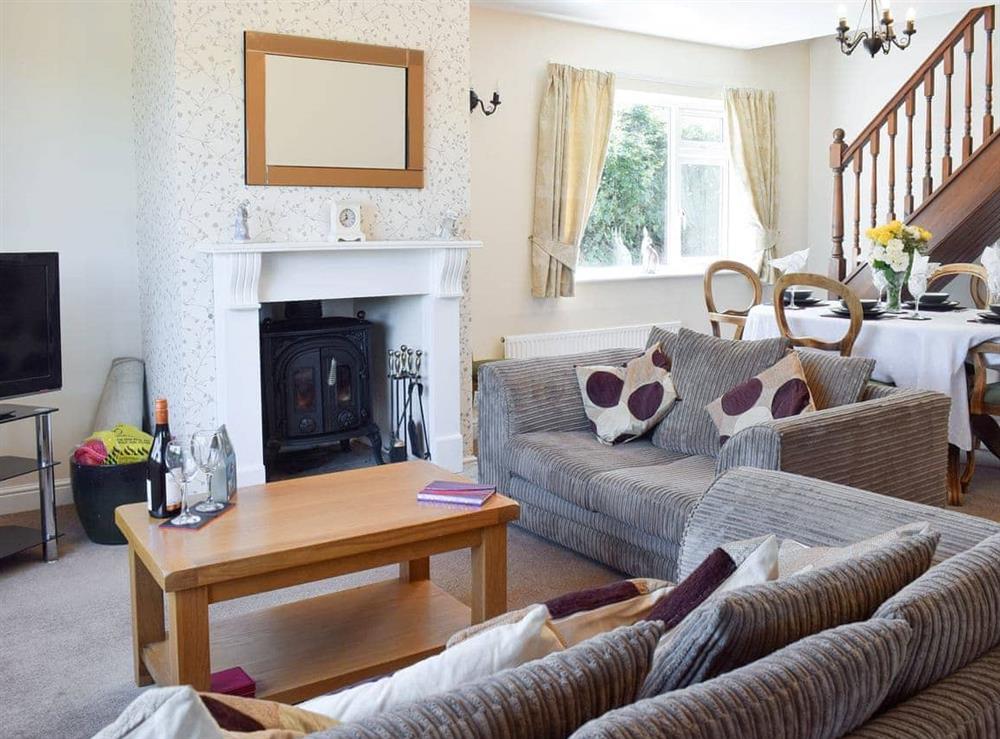 Welcoming living and dining room at Cherrytree Cottage in Loftus, Saltburn-by-the-Sea, Cleveland