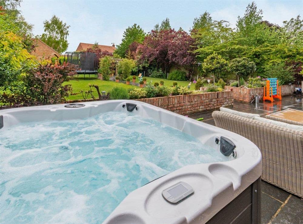 Hot tub at Chestnut Barn in Wold Newton, near Filey, North Humberside