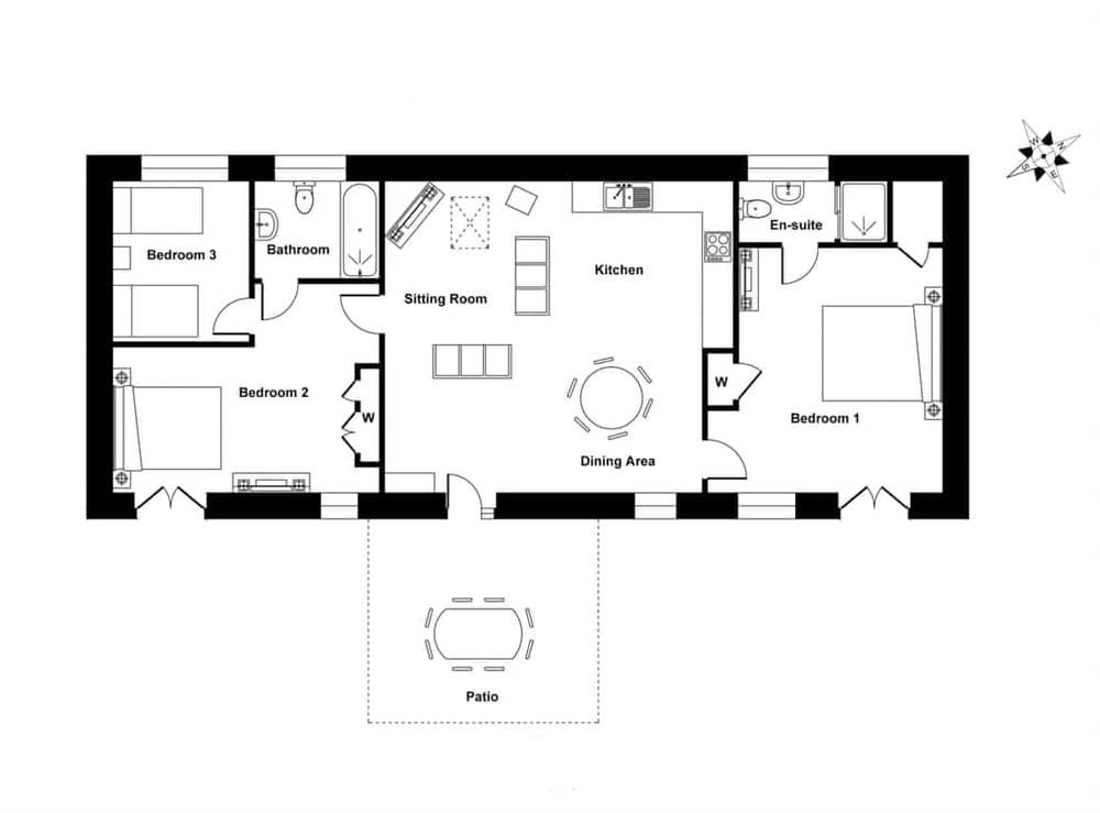 Floor plan at Chestnut Cottage in Brook, near Brighstone, Isle of Wight