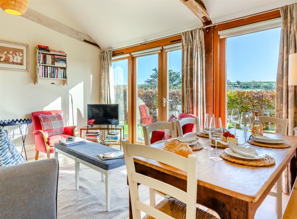 Living area at Chestnut Lodge in East Dean, East Sussex
