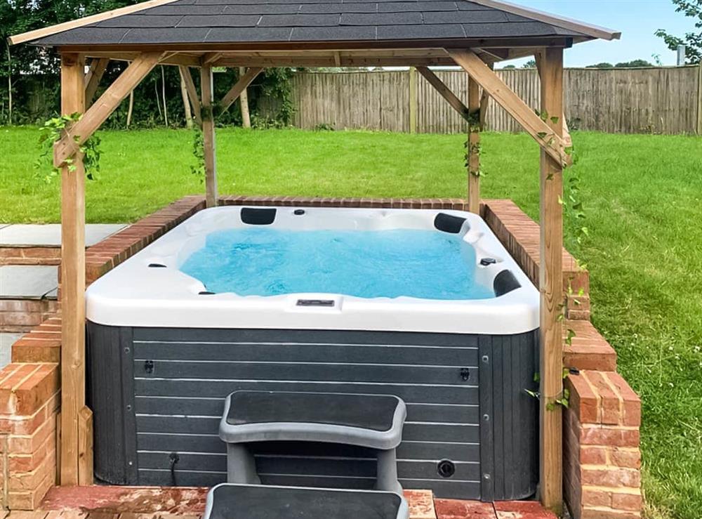 Hot tub at Chestnut Lodge in Sutton Valence, near Maidstone, Kent