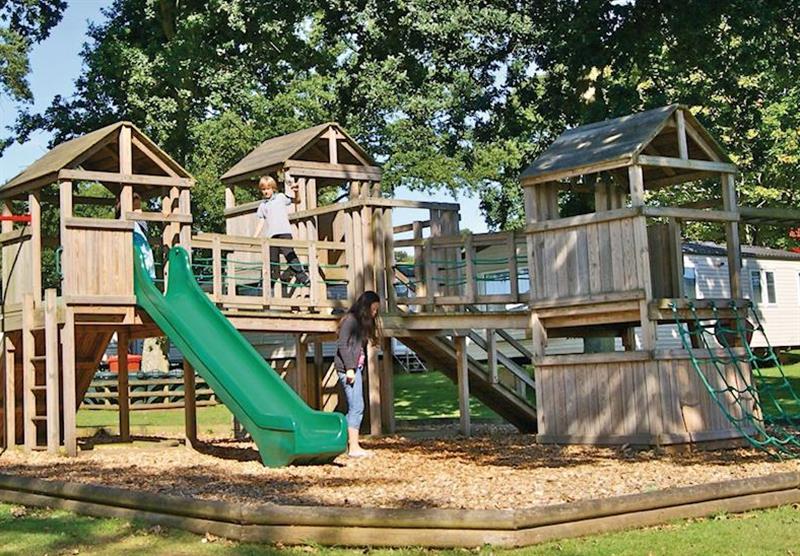 Children’s play area at Cheverton Copse in Isle of Wight, South of England
