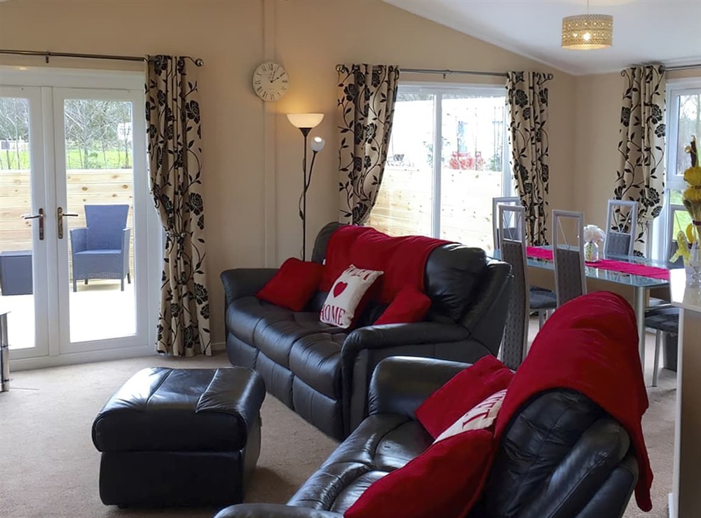 Living area at Cheviot Luxury Lodge in Felton, Northumberland