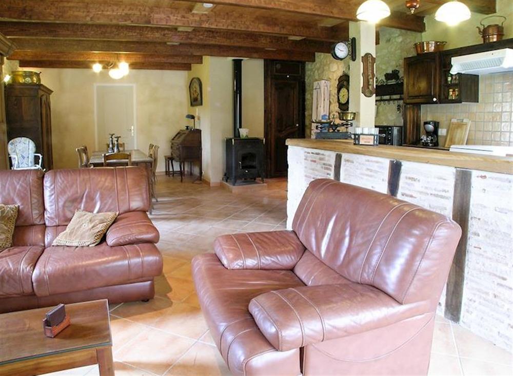 Living room at Chez John in Cause-de-Clérans, near Lalinde, Dordogne, France