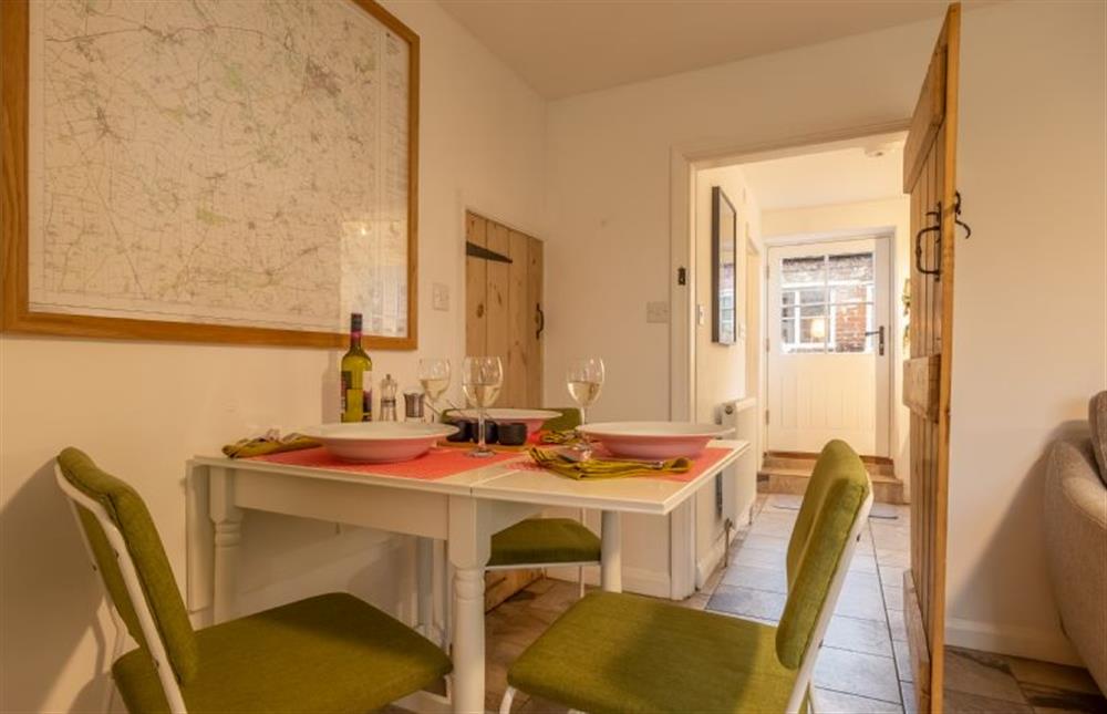 Ground floor: The dining table has seating for up to four at Chiffchaff Cottage, West Raynham near Fakenham