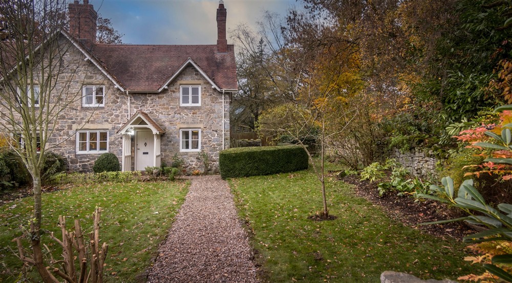 The exterior of Chirk Home Farm Cottage, Clwyd at Chirk Home Farm Cottage in Chirk, Wrexham