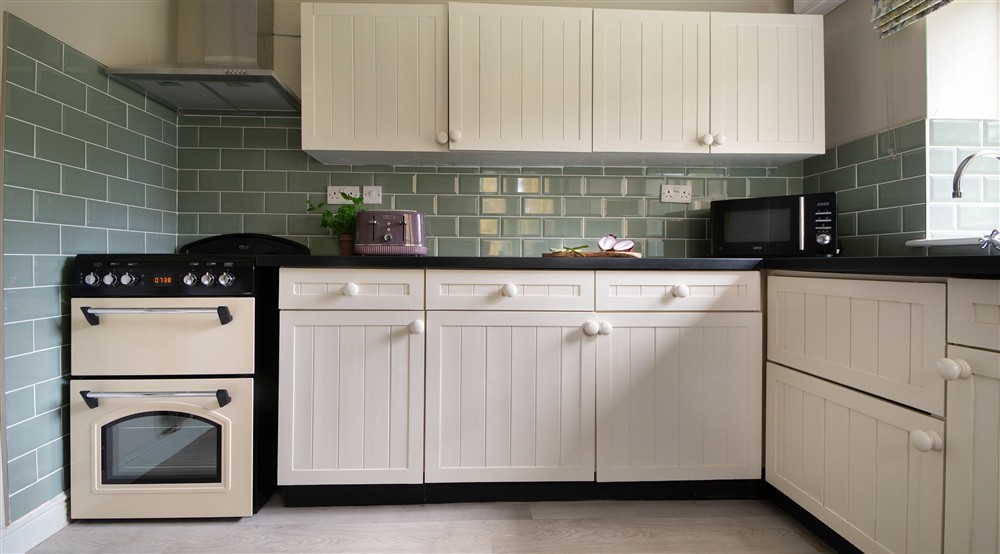 The kitchen at Chirk Home Farm Cottage in Chirk, Wrexham
