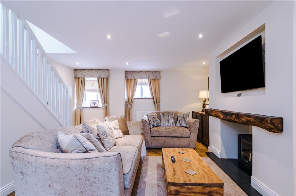 The crisp sitting room with muted colouring