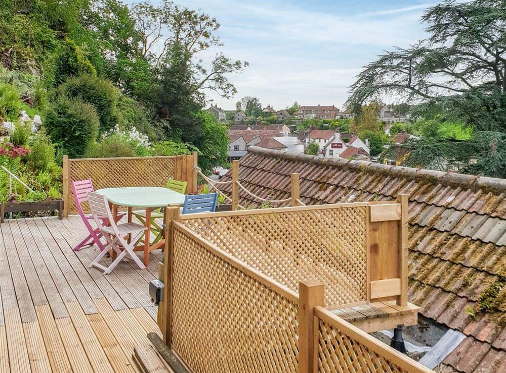 Decking at Christmas Cottage in Cheddar, Somerset