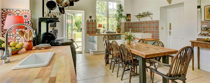 The kitchen and dining area at Chulmleigh Manor, Chulmleigh, Devon
