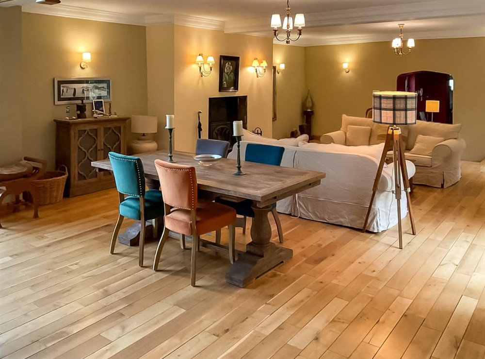 Living area at Church Barn in Olney, Buckinghamshire