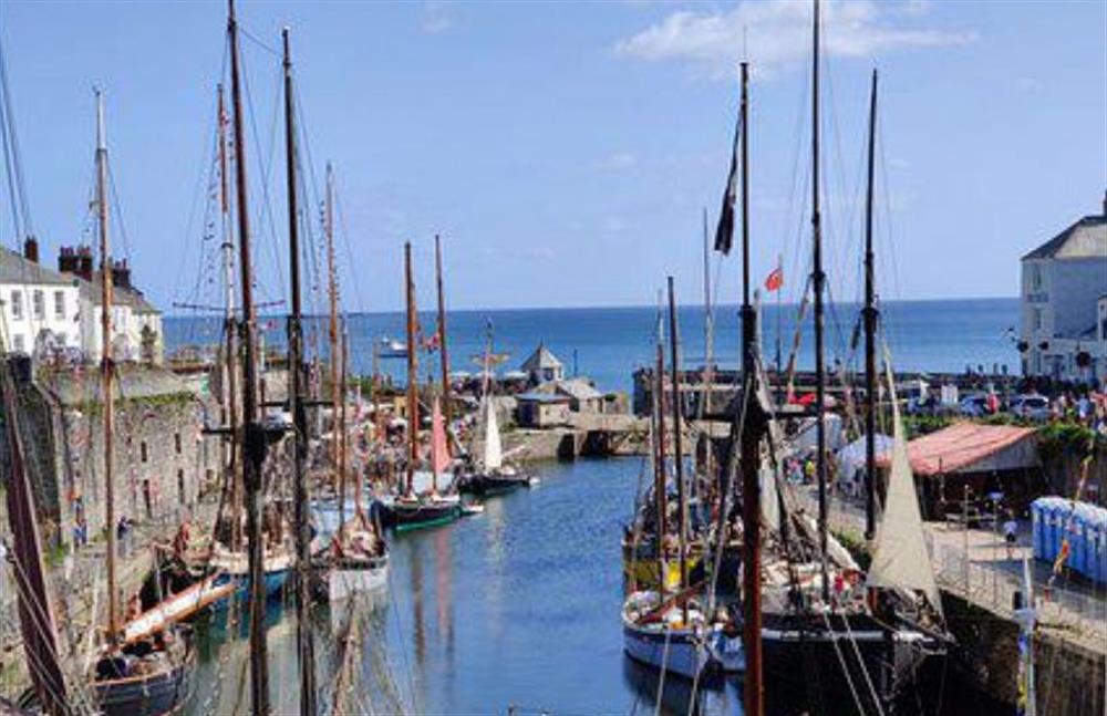 Charlestown port with it’s fantastic historic ships  at Church Close Cottage, Cusgarne, Truro 