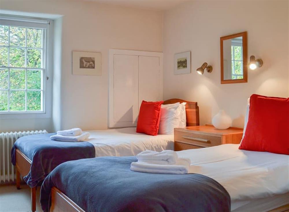 Inviting twin bedded room at Church Cottage in Bakewell, Derbyshire