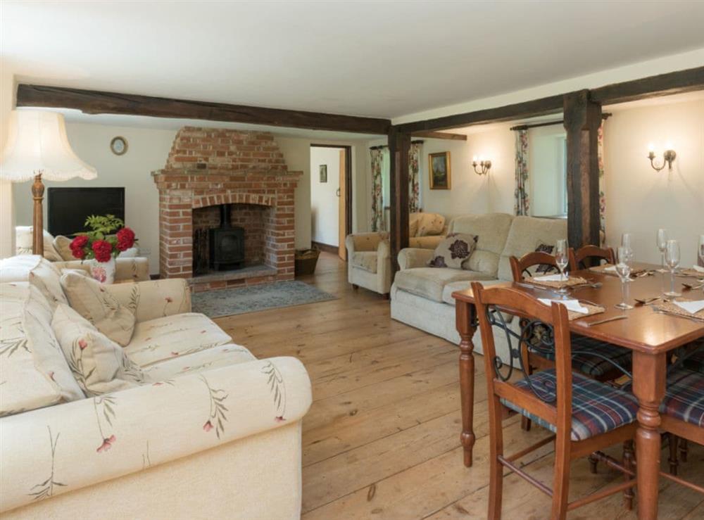 Spacious living and dining room at Church Cottage in Burgh-next-Aylsham, Norfolk., Great Britain