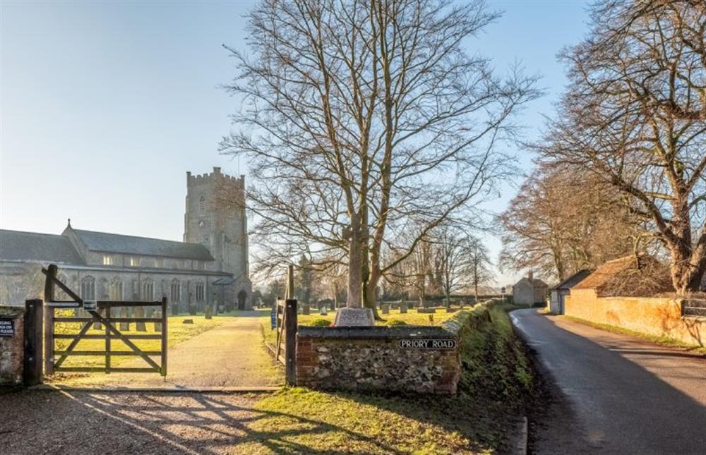 Access to the front entrance of the cottage is via the church yard at Church Cottage, Castle Acre near Kings Lynn